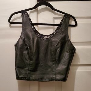 Vintage Leather Crop Top